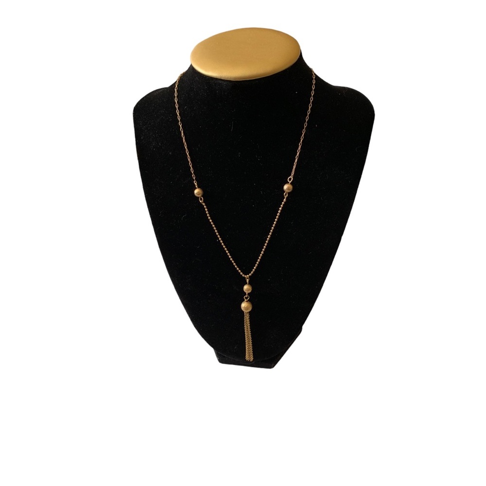 18K Gold Plated Seville Ball Tassel-Accent Pendant Necklace